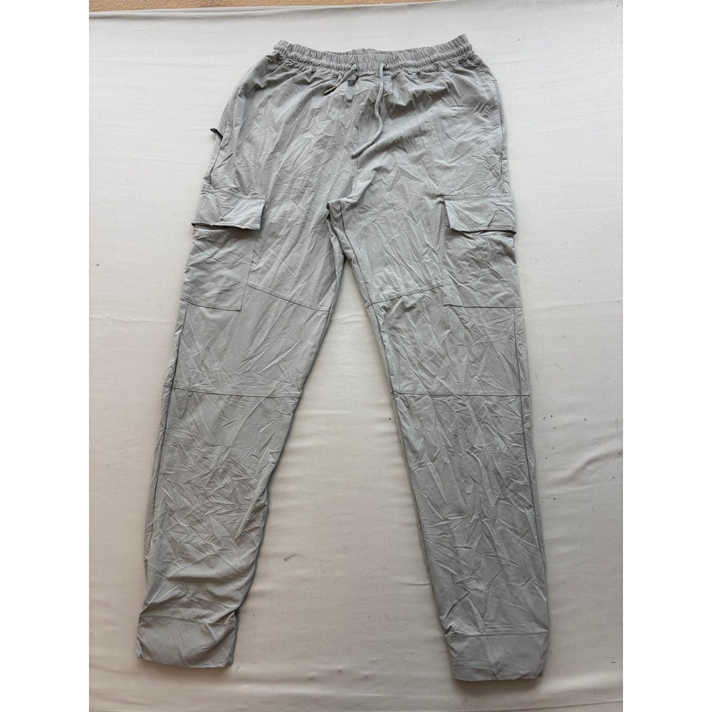 Aeropostale A87 Mens Cargo Jogger Pants Gray Elastic Waist Utility Size Large